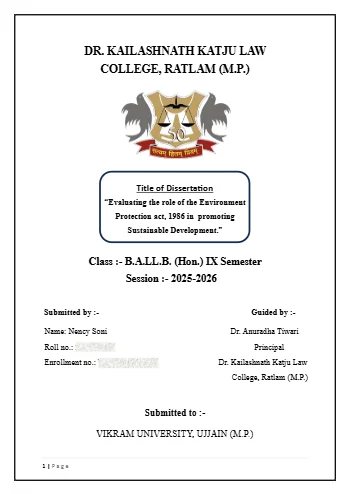 Evaluating the role of Environment (Protection) act, 1986 in promoting sustainable development