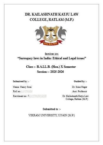 Surrogacy Laws in India: Legal and Ethical issues